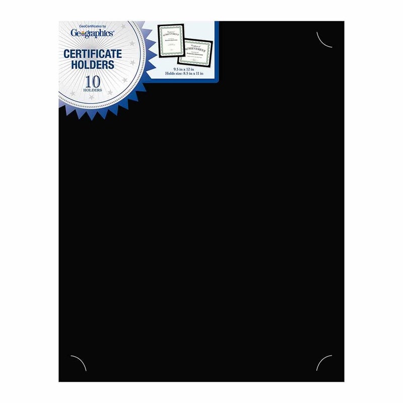 Geographics Black Certificate Holder, 9.5" x 12", 10/Pack (47836) - Image 4